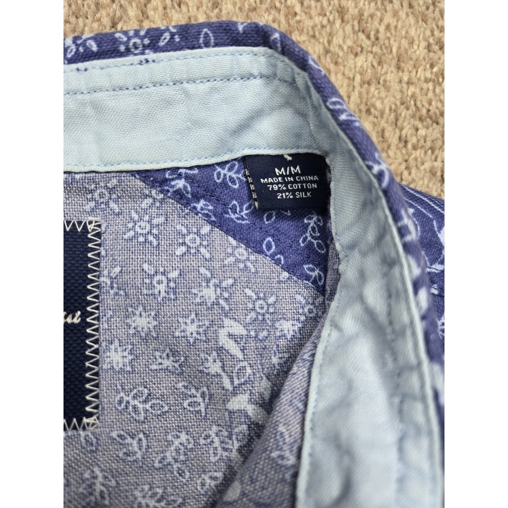 Tommy Bahama Men's Blue Geometric Woven Short Sleeve Button-Up Shirt Pockets M - Picture 4 of 7